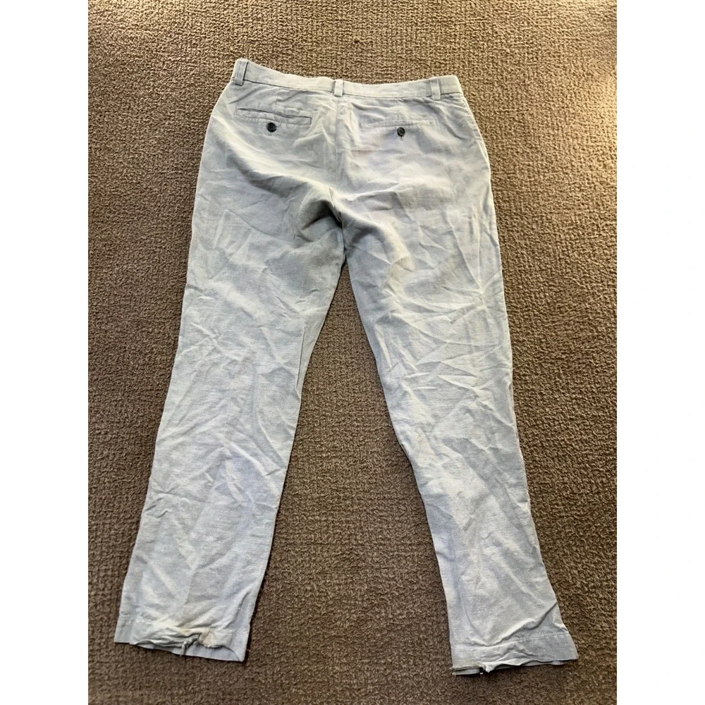Banana Republic Aiden Chino Mens 31x30 Light Blue Linen Cotton Blend Pants